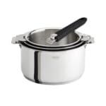 3 casseroles cristel casteline + 1 poignée amovible mutine