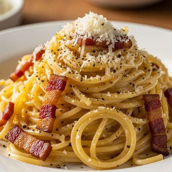 Recette pâtes à la carbonara traditionnelle (sans crème)