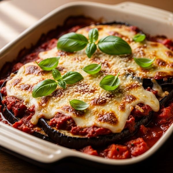 Recette aubergine : Gratin méditerranéen d&rsquo;aubergines rôties