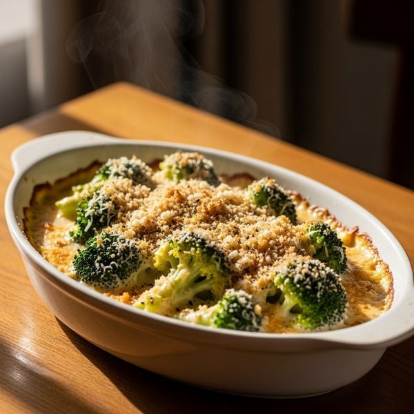 Recette brocolis : gratin crémeux au fromage