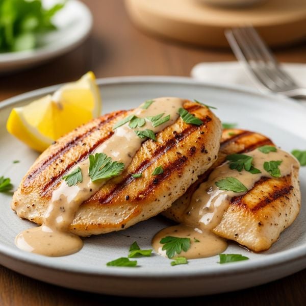 Recette blanc de poulet poêlé au citron et herbes