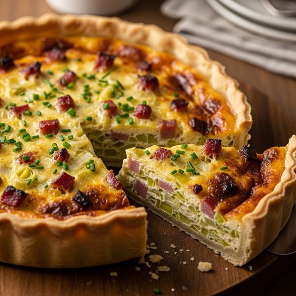 Quiche aux poireaux et lardons : recette facile et gourmande
