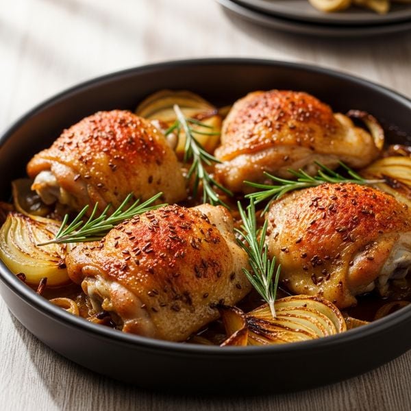 Recette cuisse de poulet rôtie au citron et aux épices
