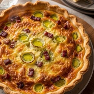 recette quiche aux poireaux et lardons facile