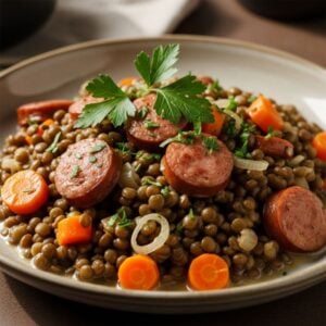 recette saucisse lentilles