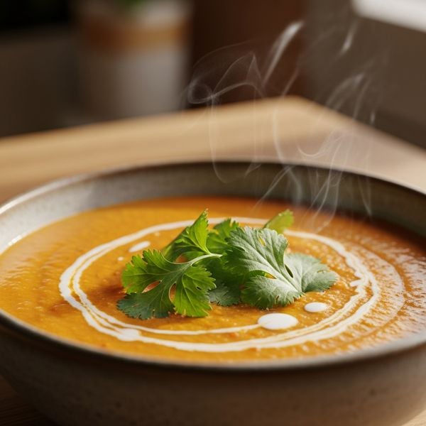 Recette soupe de lentilles corail au lait de coco — velouté facile