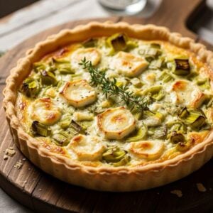 recette tarte aux poireaux et chvre crmeux
