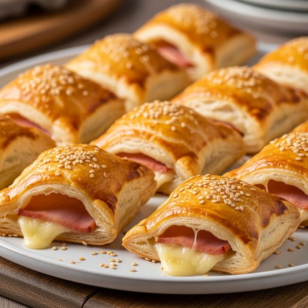 Feuilletés apéro fromage-jambon faciles et croustillants