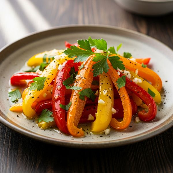 Recette poivron rôti à l’huile d’olive, ail et herbes