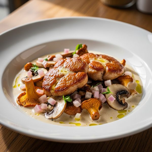 Recette ris de veau poêlés au beurre et aux champignons